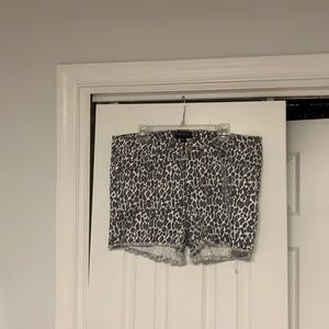 Leopard Print Jean Shorts